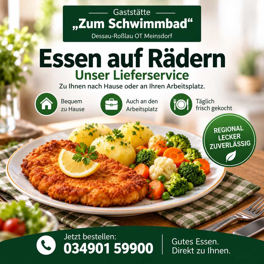 Essen auf Rädern Gaststätte Zum Schwimmbad
